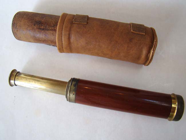 A Napoleonic period (circa 1810-1815) Royal Horse Artillery Officers' Three-draw Telescope by Gilbert & Sons, London, owned by Lt.   Fuller